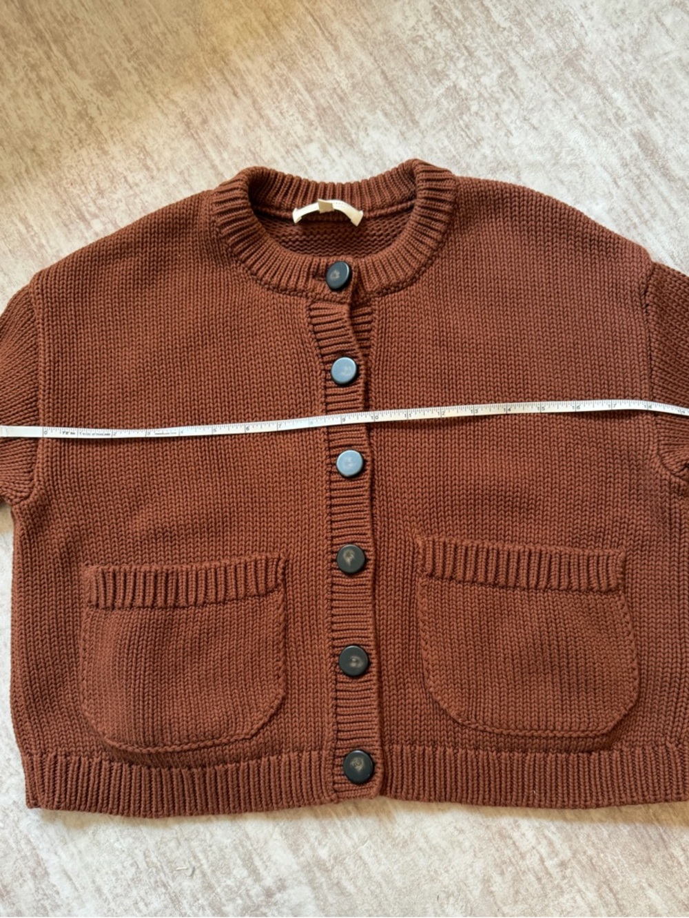 Sezane Titouan Brown Button-Up Knit Cardigan - Picture 5 of 5